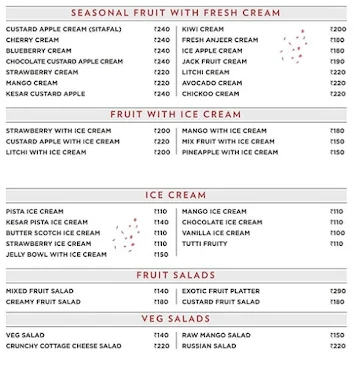 Haji Ali Juice Centre menu 