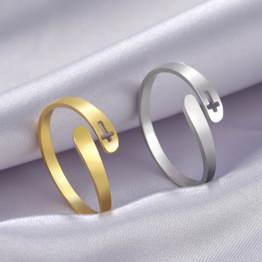 Title 4, Simple Fashion Stainless Steel Ring, a stylish ...