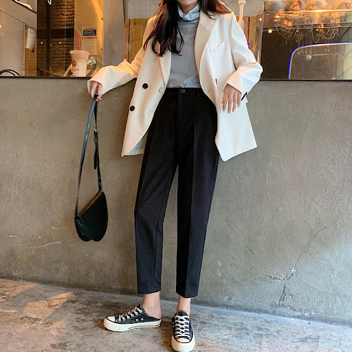 Title 12, Womens High Waist Straight Tube Loose Cropped ...