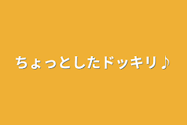 ちょっとしたドッキリ♪