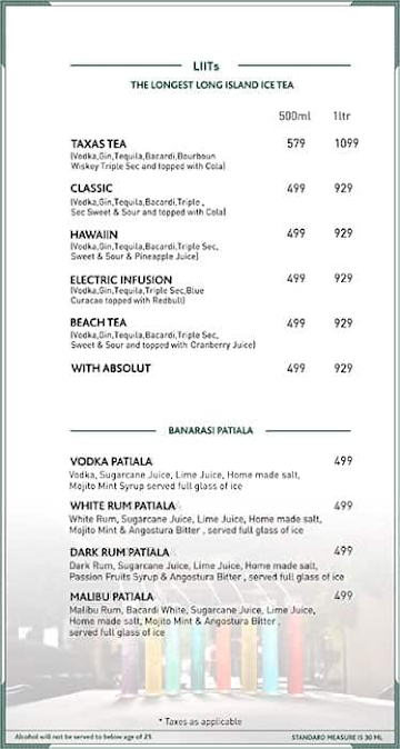 Jashan Lounge & Bar menu 