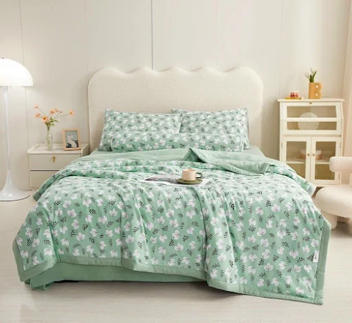 Bộ Drap & Chăn Chần Cotton Đũi (5 món) #CDM 16F5CDM33 160x200x20cm