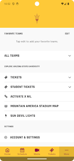 Screenshot Sun Devil Athletics Gameday