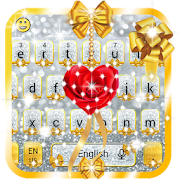 Gold and Silver Glitter Bow Girlish Keyboard  Icon