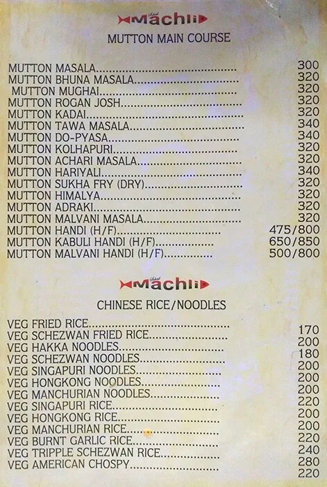 Sohail Machhli Lunch Home menu 