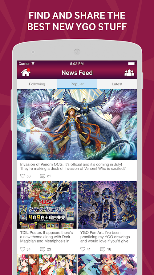 Android application Duel Amino for YuGiOh screenshort