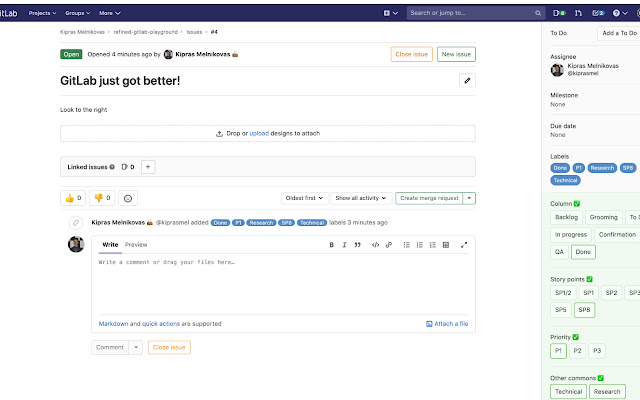 Refined GitLab chrome extension