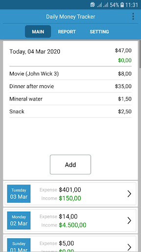 Daily Money Tracker