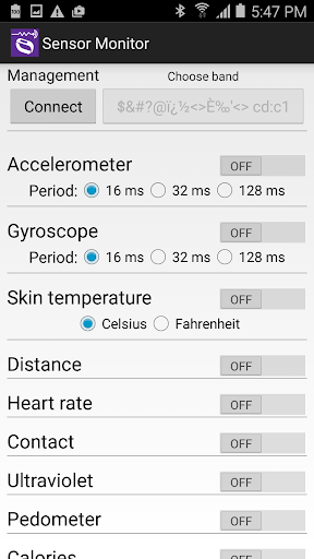 MS Band Sensor Monitor