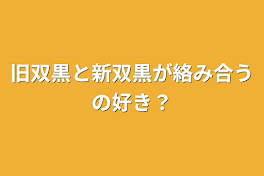 旧双黒と新双黒が絡み合うの好き？