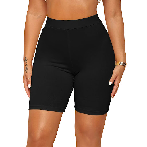 Title 4, Womens Solid Color High Waist Casual Shorts Eu...