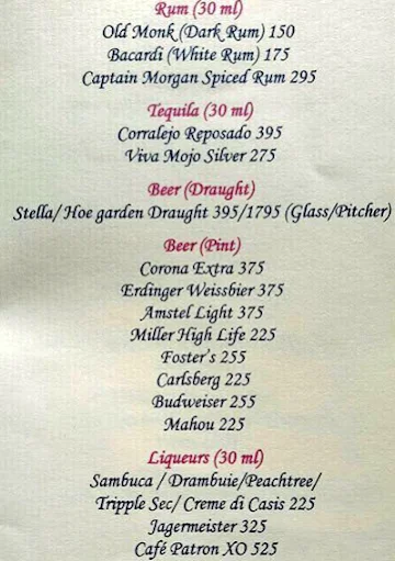 Caffe Tonino menu 