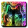 Thème de clavier Colorful Wolf icon