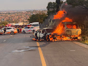 A gang ambushed the cash van and ordered the crew and driver to lie on the ground. 