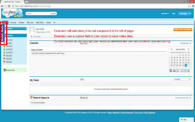 Force.com Quick Notes chrome extension
