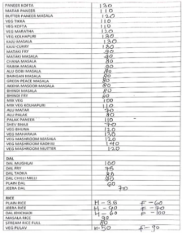 Om Sai Hotel menu 