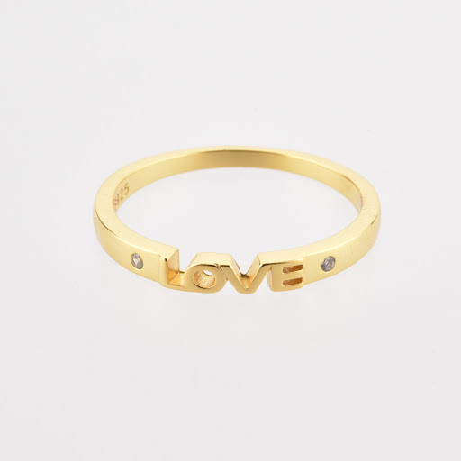 Title 3, LOVE Simple MAMA Letter Retro S925 Silver Zirco...