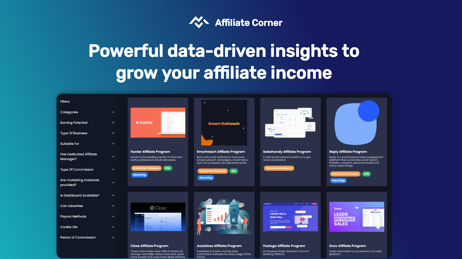 Affiliate corner affiliate program directory