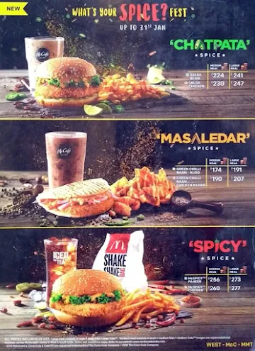 McDonald's menu 