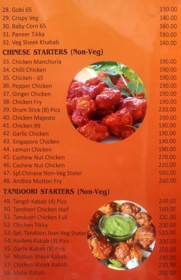 Madhu Restaurant menu 