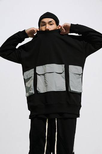 Title 6, Multi-pocket stitching loose terry sweater