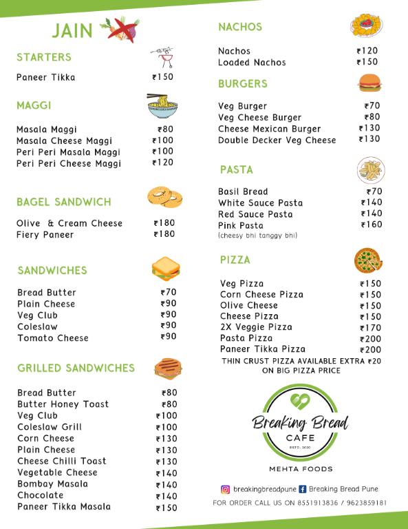 Breaking Bread Pune - Mehta Foods menu 