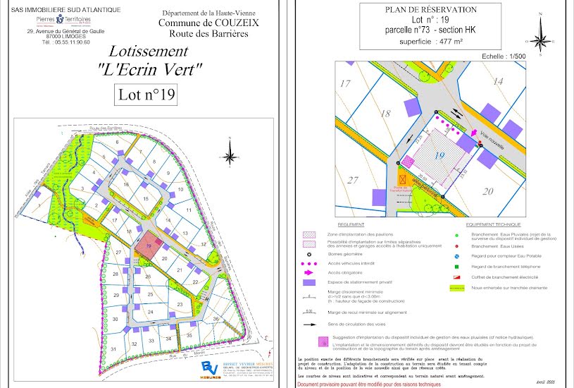  Vente Terrain à bâtir - à Couzeix (87270) 