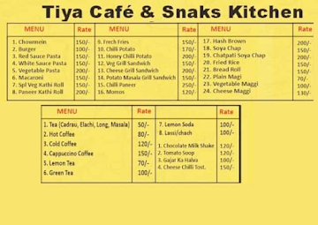 Tia Cafes And Snacks Kitchen menu 