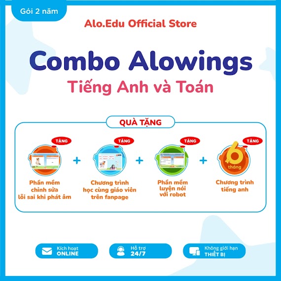 [Gói 2 Năm] Combo Mã Kích Hoạt App Học Toán Và Tiếng Anh Dành Cho Học Sinh Cấp 2 Học Trực Tuyến Trên Ứng Dụng Alowings Sử Dụng Trên Toàn Quốc