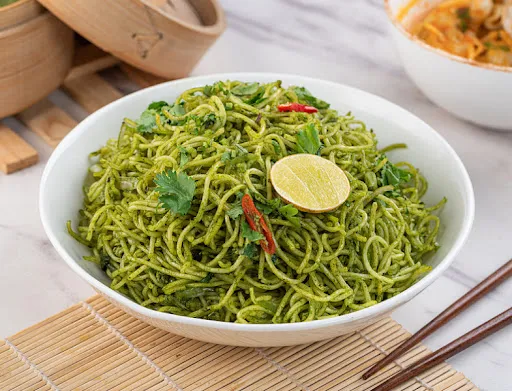 Stir Fried Spicy Green Coriander Noodles Veg