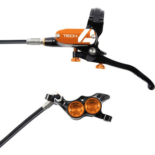 Hope Tech 4 E4 Disc Brake and Lever Set - Hydraulic - Post Mount - Orange