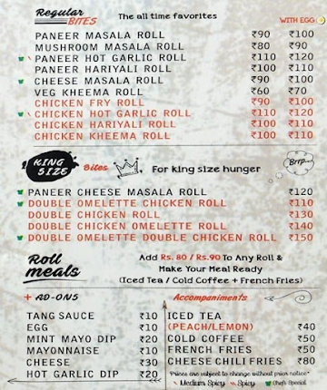 Rolls Mania  menu 