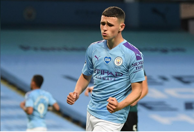 Manchester City's Phil Foden celebrates after scoring against Burnley on Monday night