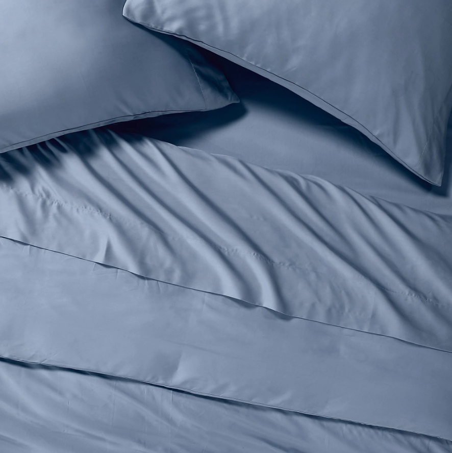 Light blue bed sheets