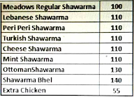 Meadows Shawarma menu 1