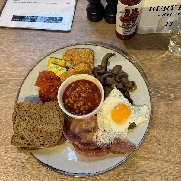 GF Bury Lane all day breakfast. The waitress said the black pudding & sausages were not GF