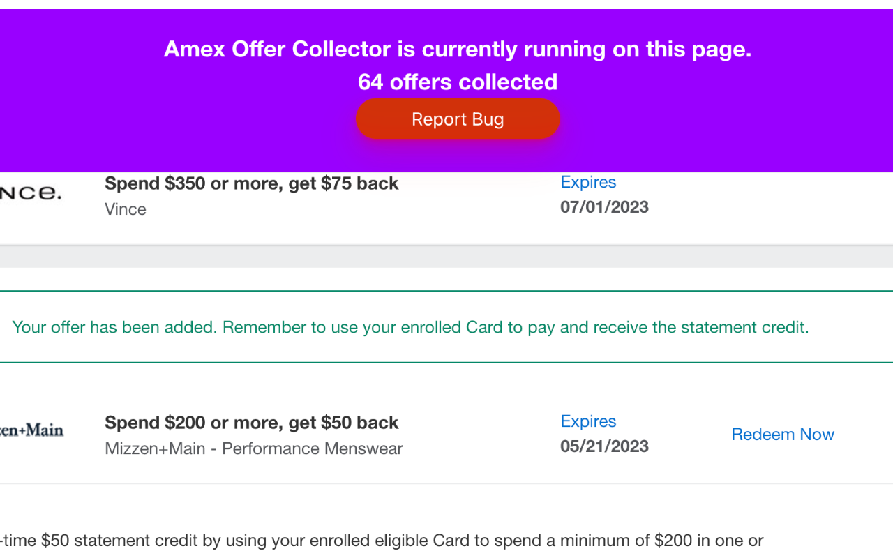 Amex Offer Collector Preview image 1