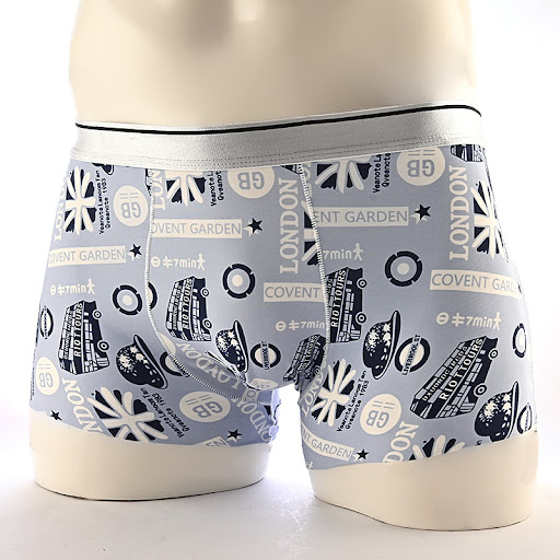 Title 4, Cartoon Mens Boxer Panties, Ice Silk Print, Fl...