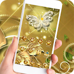 Cover Image of Download Theme Butterfly Gold Diamond 1.1.3 APK