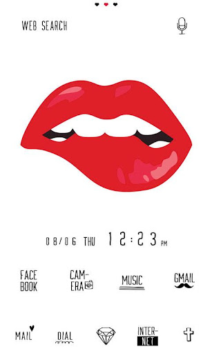 オシャレ壁紙・アイコン-Lips Biting-無料きせかえ