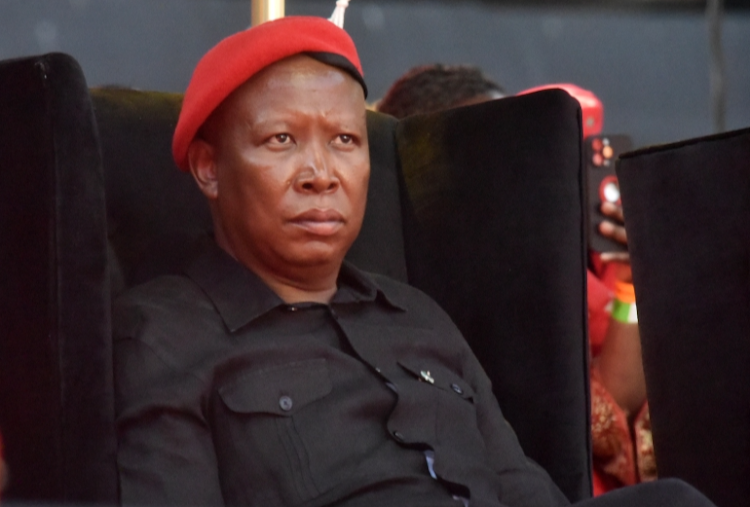 EFF leader Julius Malema at the party's recent 10th anniversary rally at the FNB Stadium in Johannesburg. Picture: FREDDY MAVUNDA.