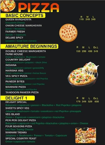 Pizza D'lite menu 