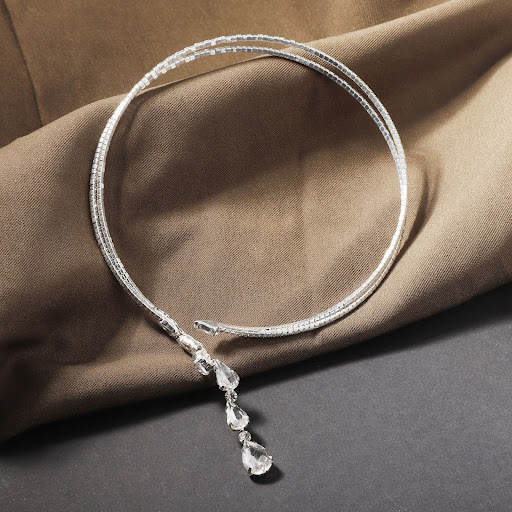 Title 3, Diamond Water Drop Tassel Fashion Necklace a st...