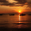 Boat parked on the sea surface