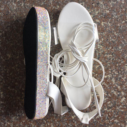 Title 4, Rhinestone Platform Sandals for Women Wholesale...