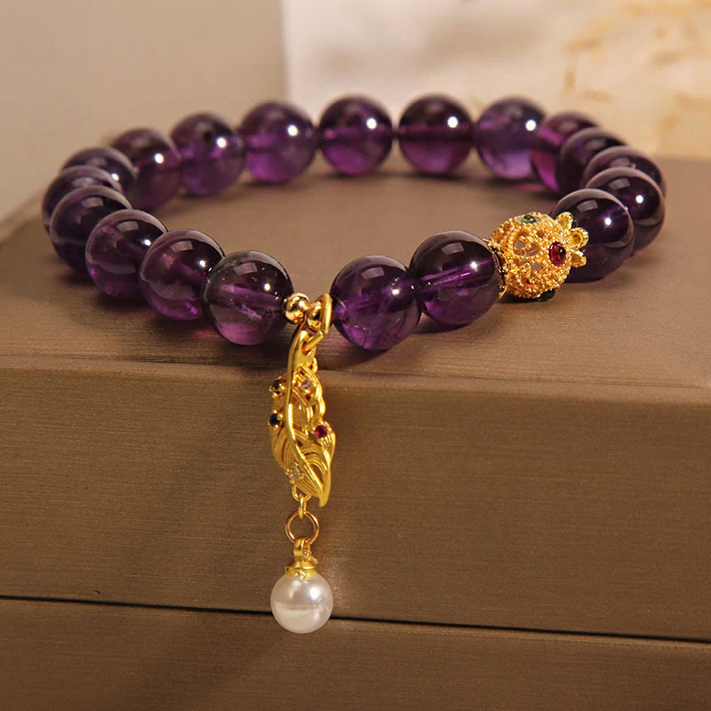 Title 1, Pulsera morada retro de cristal para mujer. Un ...
