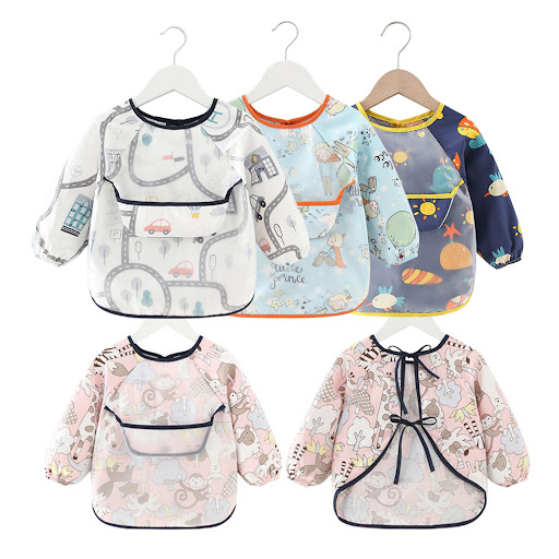 Title 6, Waterproof Long-Sleeved Anti-Wear Baby Eating C...