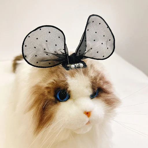 Mesh Bow Pet Headwear Pet Rabbit Ear Shape Cat Hair Clip Exclusive Jewelry Cute Dog Yorkshire Teddy BB Clip Puppy Access
