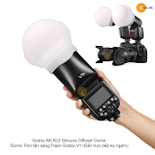 Godox Ak - R22 Diffuser Dome Tròn Tản Sáng Flash Godox V1 New 2022