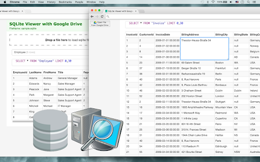 SQLite Viewer with Google Drive